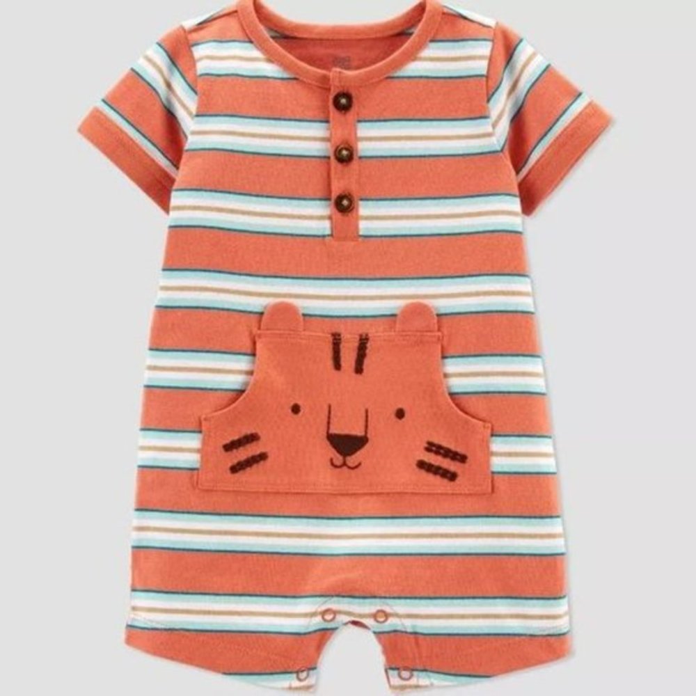 Carter's Just One You® Baby Boys' Tiger Striped Romper - Orange
